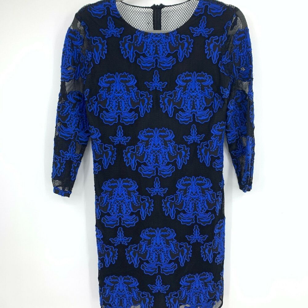 Sachin & Babi Womens 0‎ Printed Mini Dress Mesh Whimsygoth Fairy Embroidered NEW